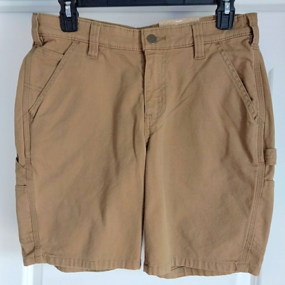 NWT 6 Carhartt Crawford Rugged Flex Original Fit Tan Canvas Work Shorts NEW